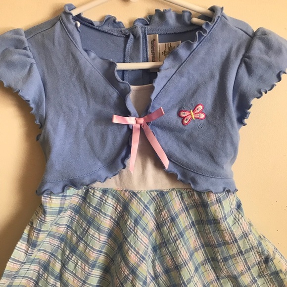 Rare 1980’s Gingham Butterfly appliqué Dress - Picture 4 of 8